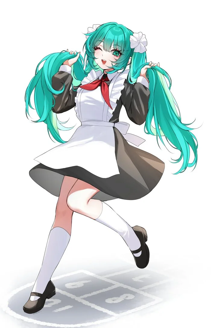 Hatsune Miku #112. Советская - Аниме, Anime Art, Hatsune Miku, Девушки, Длинные волосы, Платье, Галстук