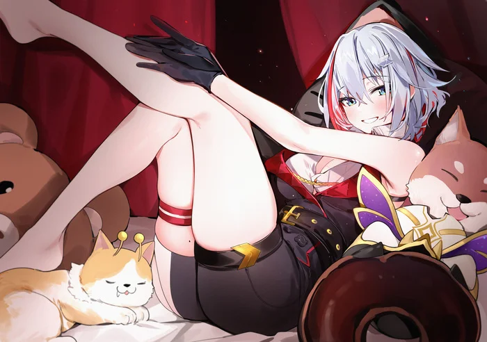 Topaz - Anime art, Anime, Girls, Games, Honkai: Star Rail, Topaz (Honkai: Star Rail), Dog, cat, Shorts