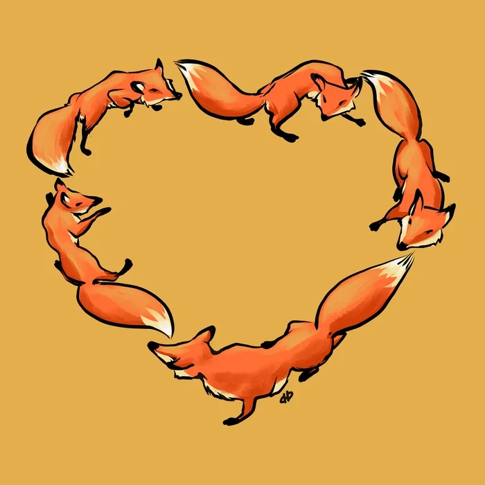 Foxheart - My, Heart, Fox, Drawing, Krita