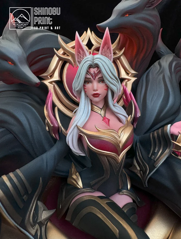 Immortal Legend Ahri League Of Legends - My, Painting miniatures, Figurines, Painting, Painting, 3D печать, Ahri, League of legends, 3D printer, Modeling, Craft, Scale model, Longpost