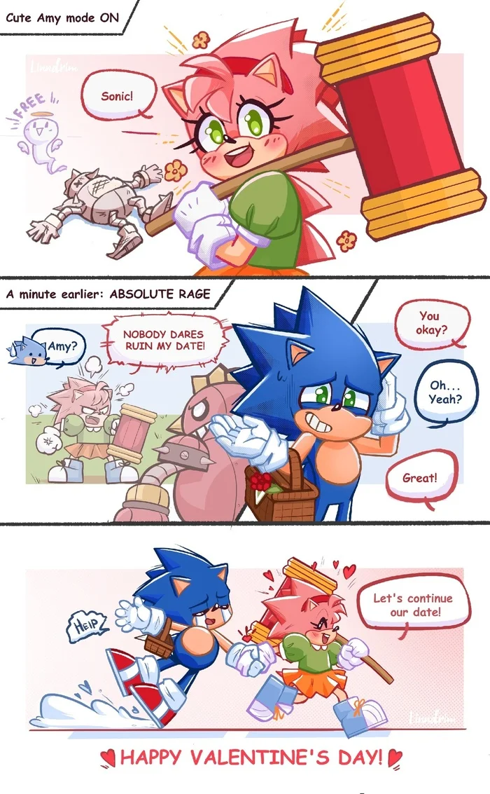 Никто не сбежит от Эми... -__- - Комиксы, Арт, Ежик Соник, Amy Rose