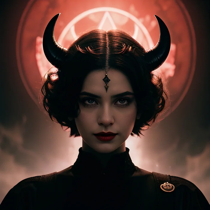 DEVILS - My, Art, 3D, Generated, Portrait, Succubus, Women, Hell, Devil, Girls, Artificial Intelligence, Satan, Demon, Horror, Devil, Longpost, Neural network art