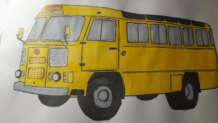 PAZ-672M, our parents' bus - Images, Picture with text