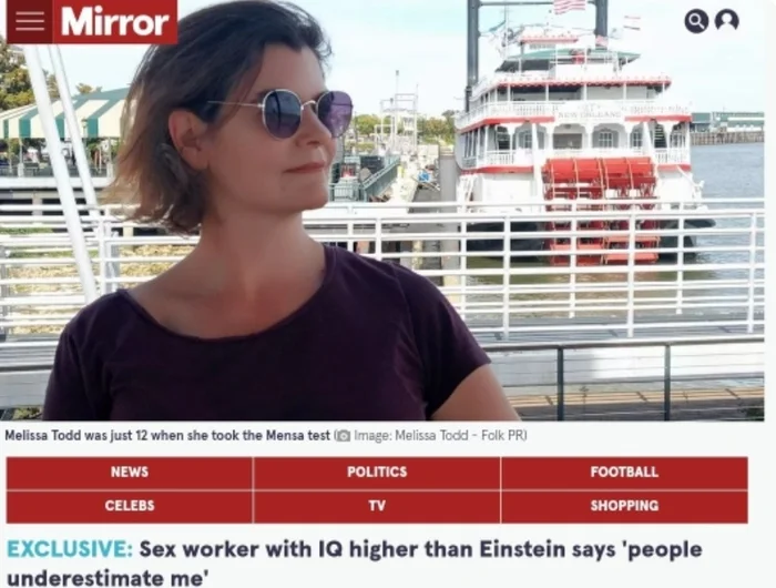 Englishwoman with IQ higher than Hawking and Einstein drops out of Oxford and becomes prostitute - Genius, Depravity, Prostitution, Girls, IQ, Screenshot, Mirror, Hardened