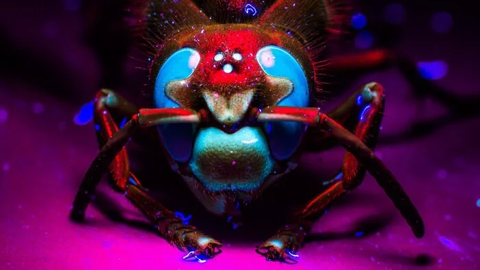 Hornet in ultraviolet - Hornet, The photo, Ultraviolet, beauty, Nature