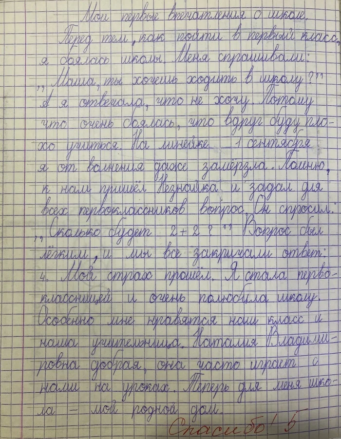 Мои первые впечатления о школе - Моё, 1 сентября, Сочинение, Школа, 1 класс, Длиннопост