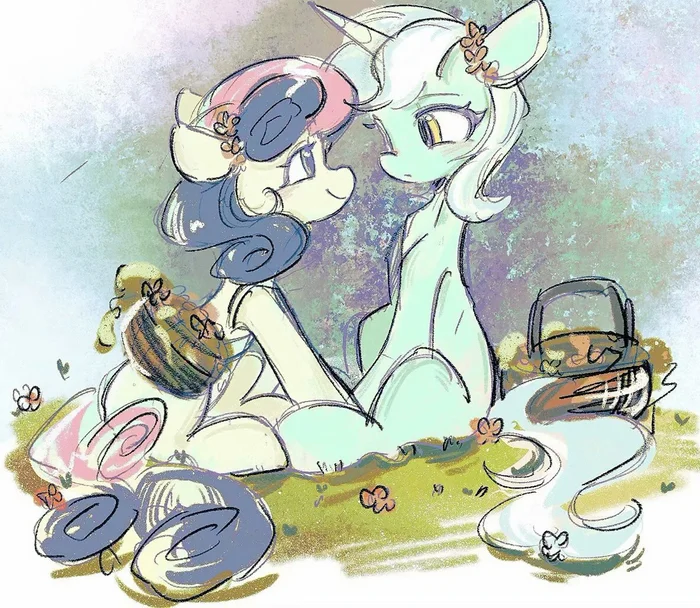 Пикничок - My Little Pony, Lyra Heartstrings, Bon Bon