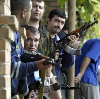 Men of Beslan, having learned that their loved ones have been taken hostage, take out their weapons and begin to gather around the school - Beslan, Negative, The photo, Courage, Men, Tragedy, Militia, North Ossetia Alania, Longpost