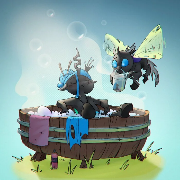 Royal Bath - My little pony, PonyArt, Changeling, Queen chrysalis