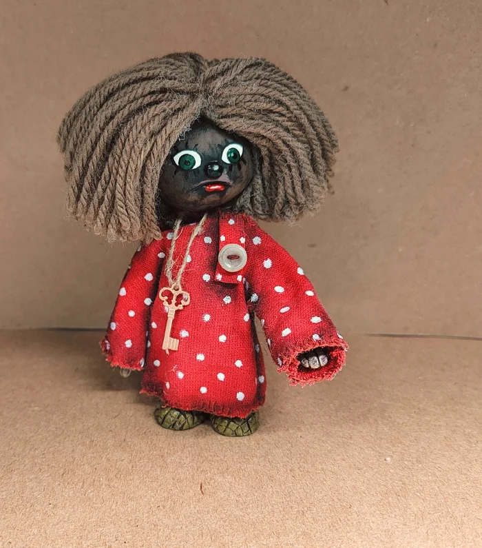 Kuzya - My, Vertical video, Needlework without process, Handmade, Art, Creation, Saint Petersburg, Characters (edit), Miniature, Brownie Kuzya, Cartoons, Soviet cartoons, Brownie, Art, Mixed media, Figurines, Doll, Amulet, Collecting, Лепка, Polymer clay, Longpost