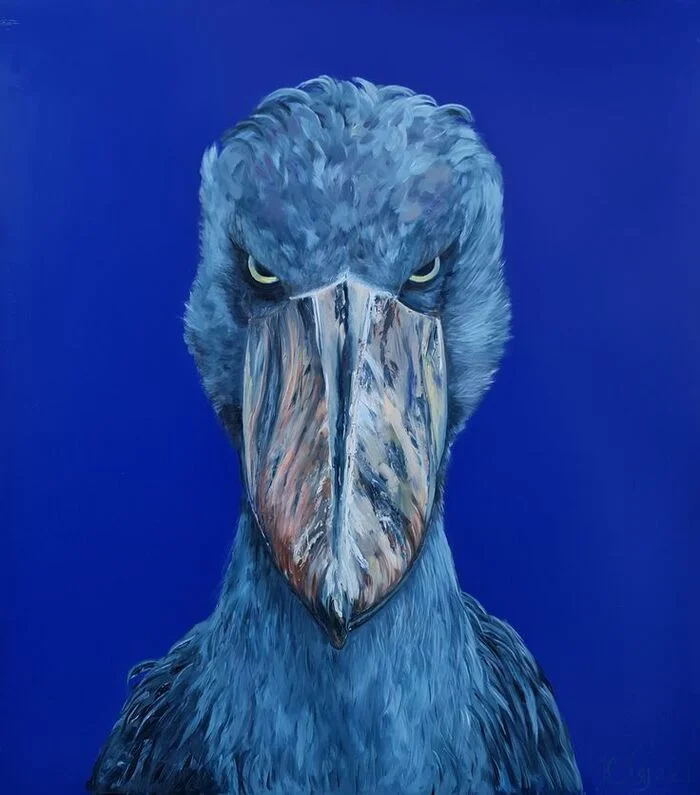 Whalehead. Oil painting - Shoebill, Oil painting, Author's painting