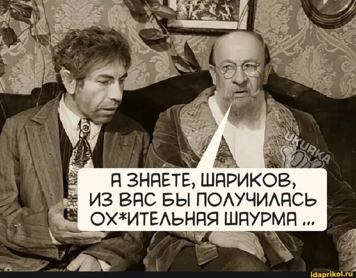 Или шаверма ... - Юмор, Ситуация, Михаил Булгаков, Судьба, Забота, Диалог, Мат, Собачье сердце, Картинка с текстом