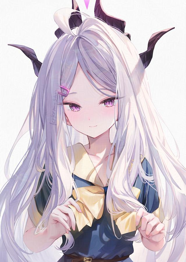 Hina - Anime, Anime art, Blue archive, Sorasaki Hina, Girl with Horns