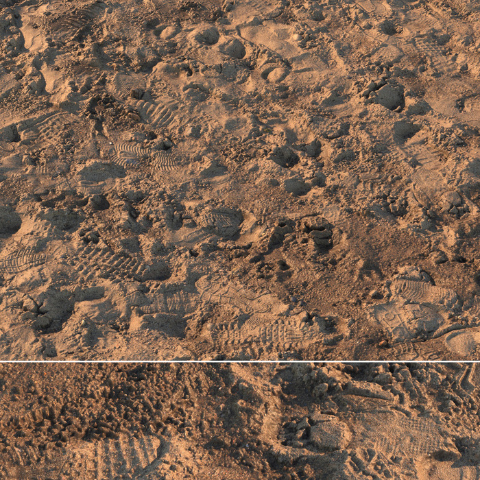 утоптанный влажный песочек