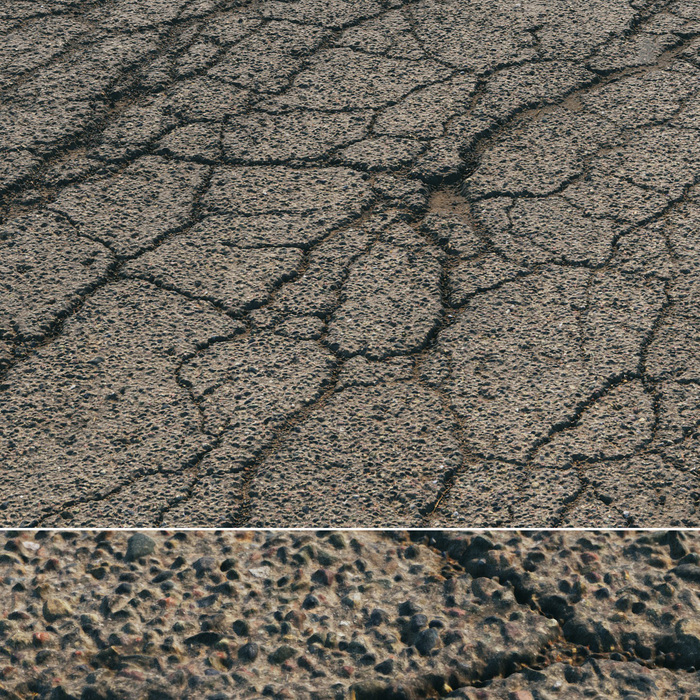 старый асфальт с трещинами
