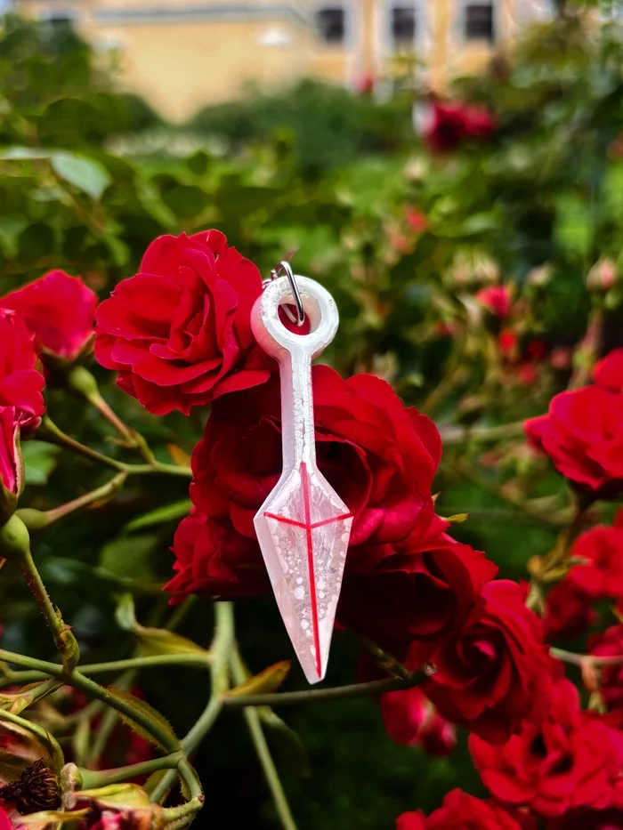 Mini Epoxy Kunai - My, Epoxy resin, Anime, Kunai, Dagger, Keychain, Naruto, Needlework without process