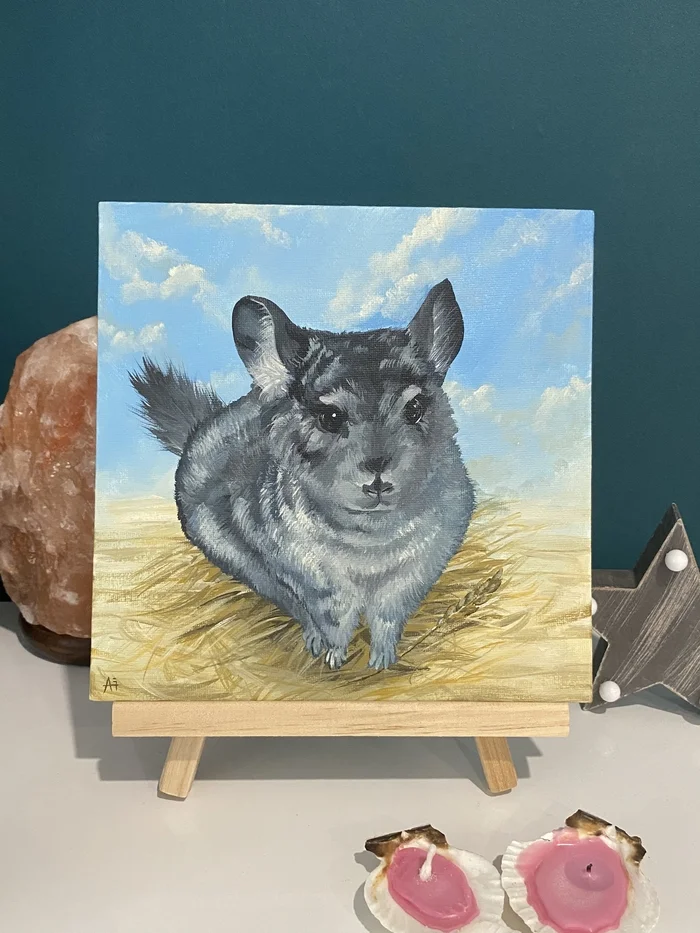 Chinchilla - My, Painting, Artist, Art, Chinchilla, Acrylic, Longpost