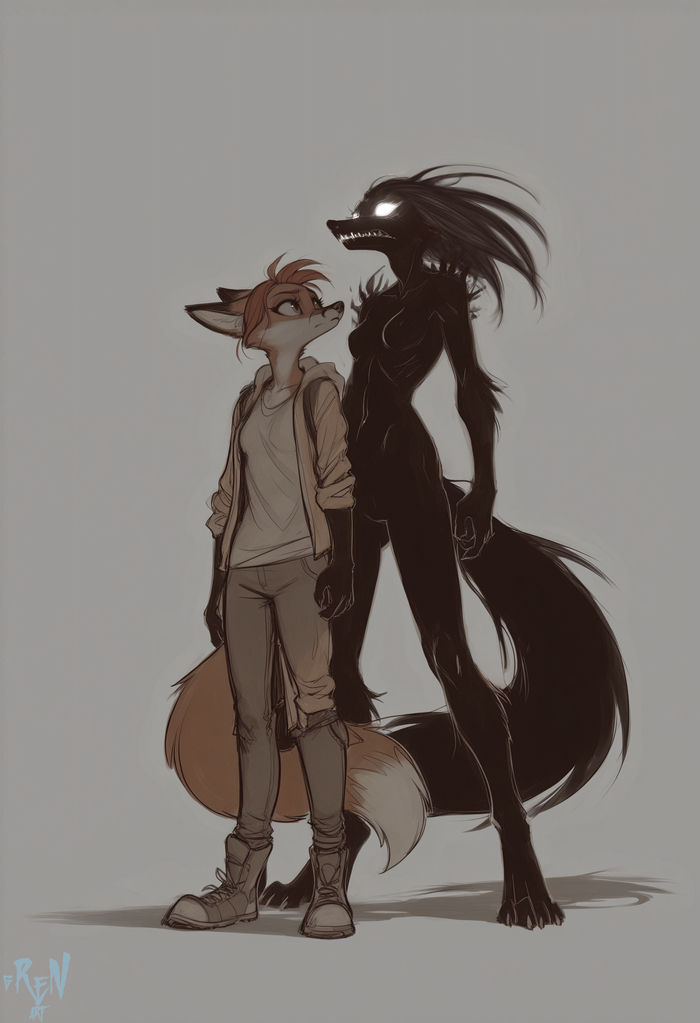My own friend Stable Diffusion,  , Furry Fox, Furry Art, , , , 