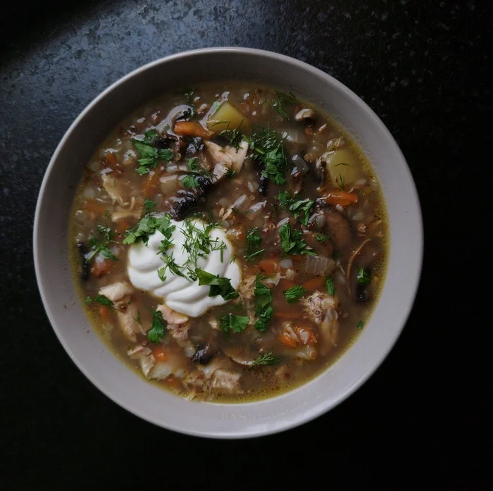 Porridge from an axe: mushroom buckwheat soup and how to live on 10 thousand a month - My, Food, Saving, Cooking, Recipe, Budgetary, Longpost, Soup, Mushroom soup, Ax porridge