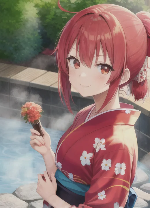 Let's go to the springs? - My, Anime, Anime art, Yukata, The hot springs