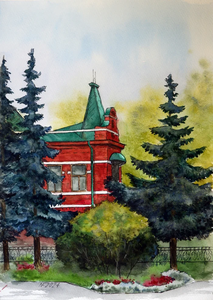 Urban Plein Air 2024 (Part 7) - My, Traditional art, Artist, Painting, Modern Art, Painting, Watercolor, Liner, Pastel pencils, Plein air, Nizhny Novgorod, Sketch