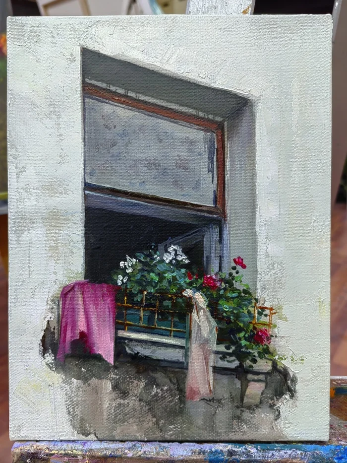 Window - My, Oil painting, Landscape, Sochi, Artist, Painting, A life