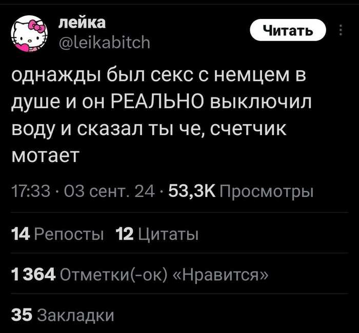 Коротко о немецком менталитете - Скриншот, Twitter, Юмор, Немцы, Секс, Экономия