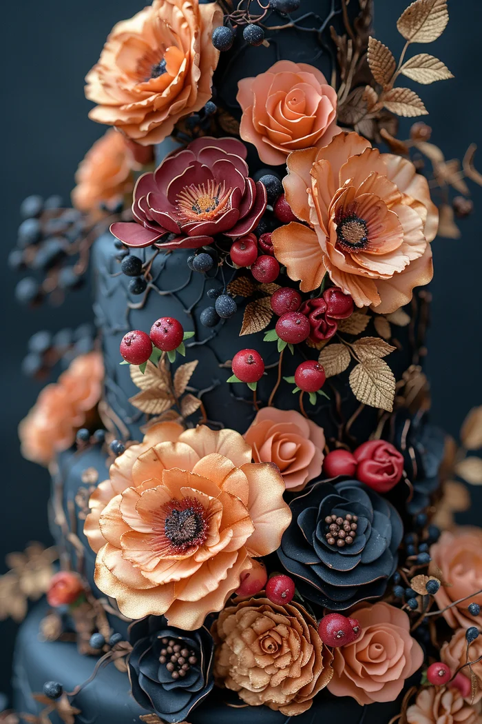 Cakes - My, Neural network art, Midjourney, Longpost, Cake, Flowers, Registration