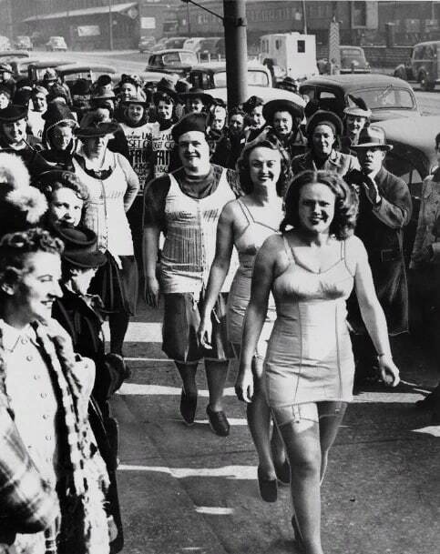 1937. Strike of lingerie factory workers - The photo, Black and white photo, 1937, Girls, Street photography