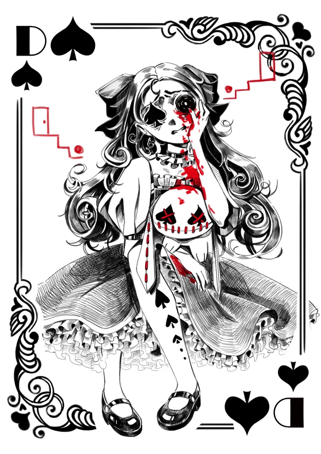 The Queen of Spades - My, Milota, Images, Art, Illustrations, Anime, Cards, Manga, Mystic, Horror, Art