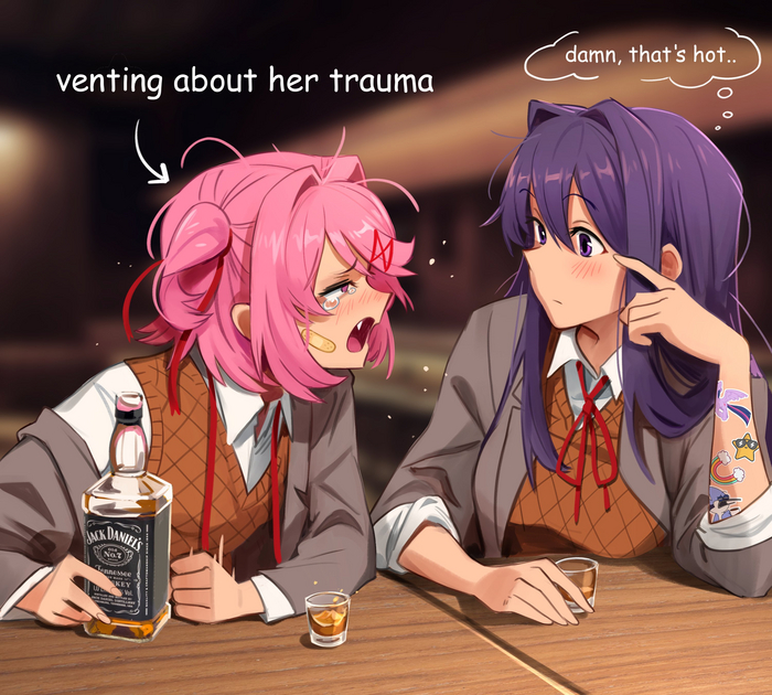     Anime Art, , Doki Doki Literature Club, Natsuki, Yuri DDLC,  , Khyleri