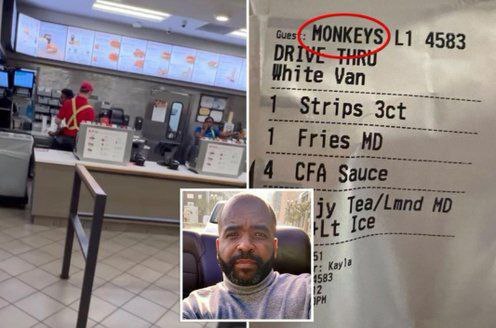 Black man horrified when Chick-fil-A order lists his name as 'Monkeys' - Artificial Intelligence, news, Media and press