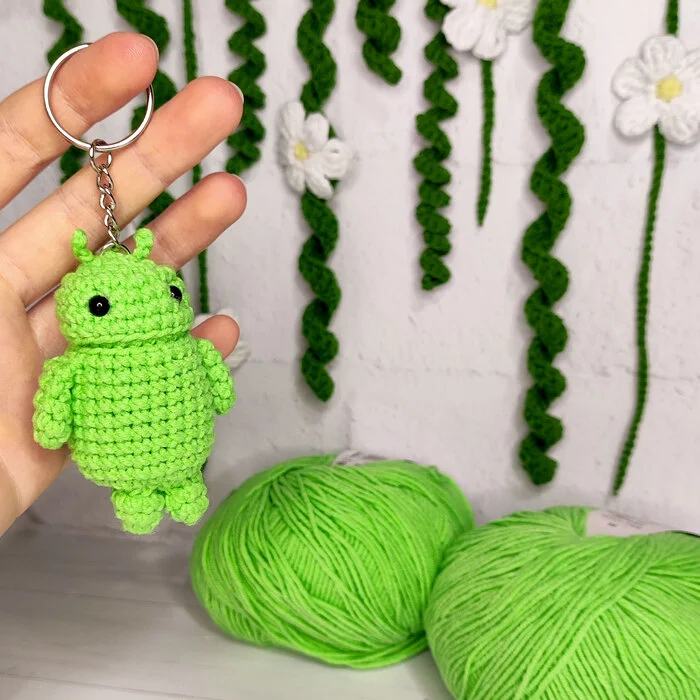 Android Keychain Amigurumi. Crochet Toy Pattern - My, Scheme, Master Class, Toys, Amigurumi, Crochet, Needlework, With your own hands, Knitted toys, Knitting, Hobby, Needlework without process, Keychain, Android, Soft toy