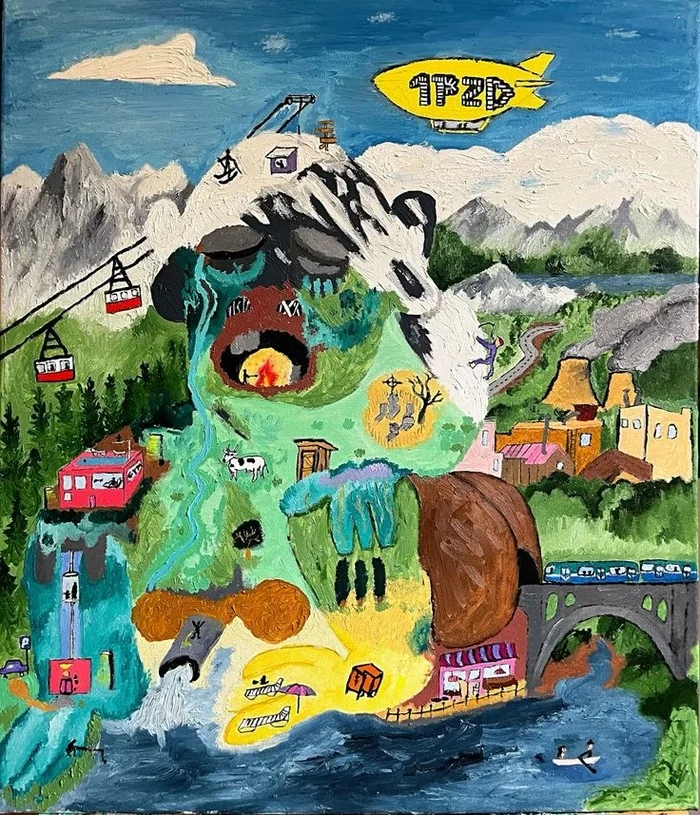 70x60 canvas, oil - My, Art, Modern Art, Oil painting, Painting, Canvas, Oil paints, Brokeback Mountain, Sochi, Monster, Legend, Artist, Author's painting