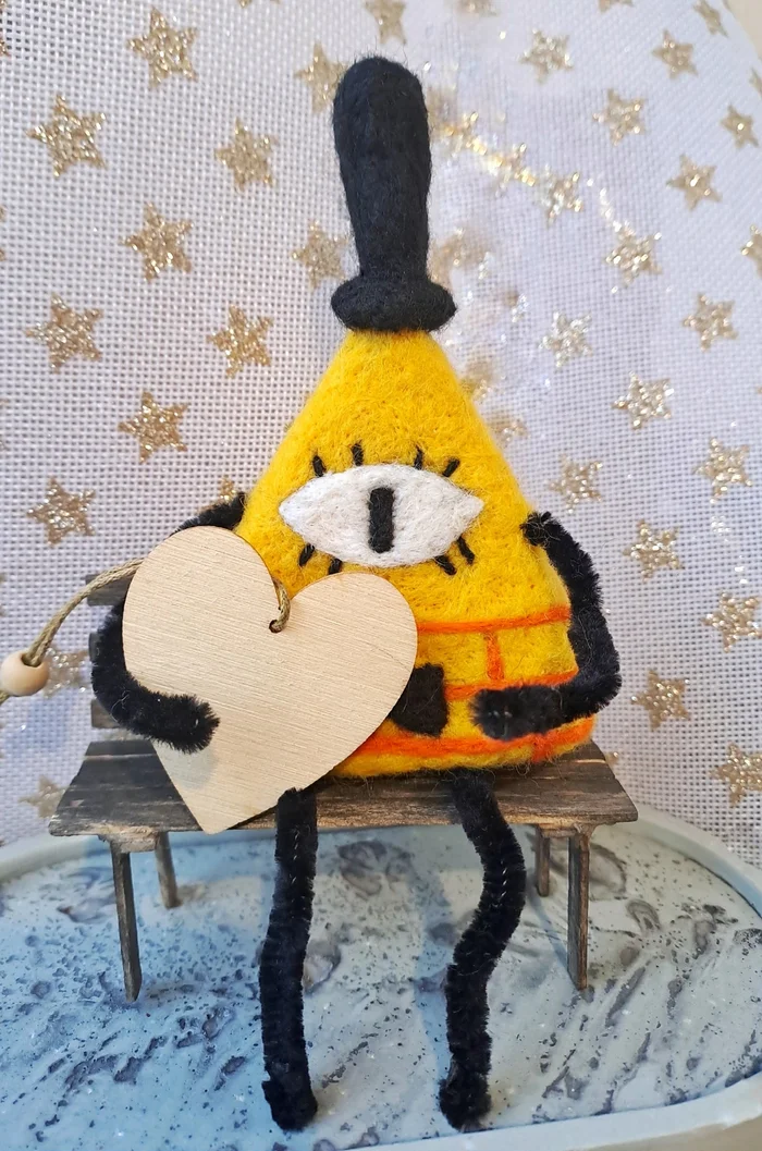 Bill Cipher from Gravity Falls - My, Dry felting, Needlework without process, With your own hands, Longpost