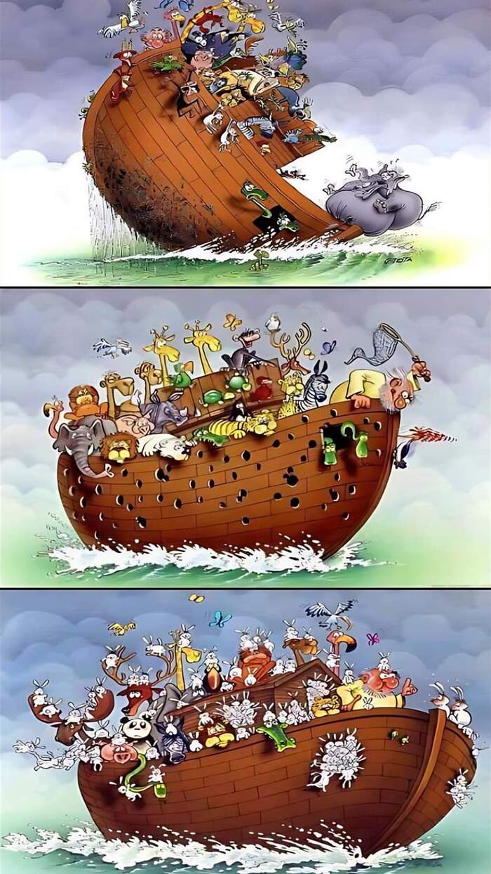 Adventures on a cruise - Noah's ark, Caricature, Humor