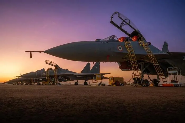 Su-30MKI Indian Air Force - Aviation, Pilot, Airplane, Military aviation, Aerodrome, Fighter, Parking, Military equipment, Ladder, Armament, Sou, Su-30 MKI, Su-30, India, Air force, The photo