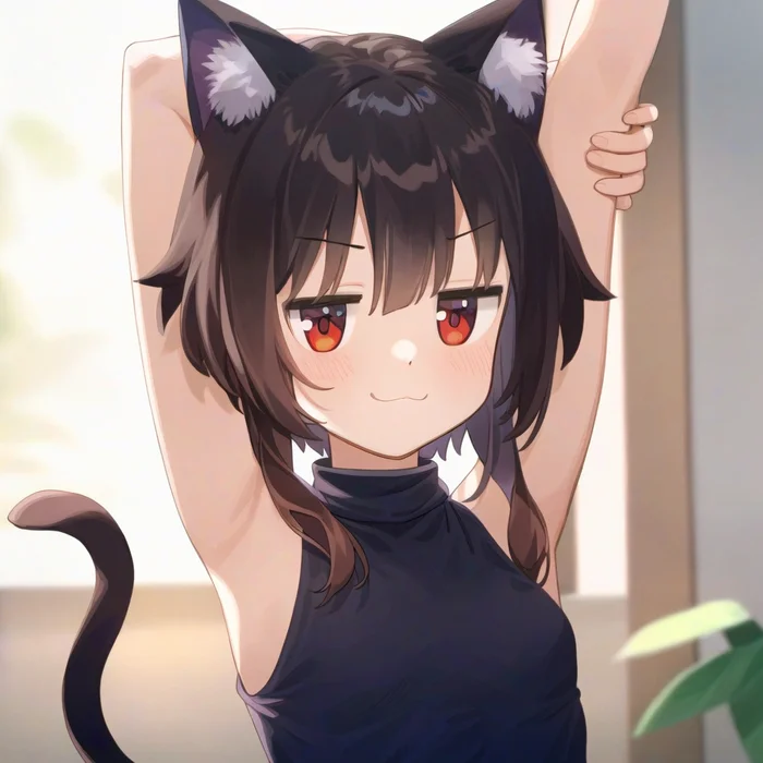 Megunyan - Anime, Anime art, Konosuba, Megumin, Animal ears, Neural network art