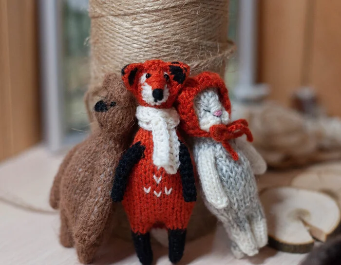 I come up with interesting ideas and knit - My, Needlework, Needlework without process, Handmade, Knitting, Bears, Fox, cat, Author's toy, Knitting, Cat family, Knitted toys, Amigurumi