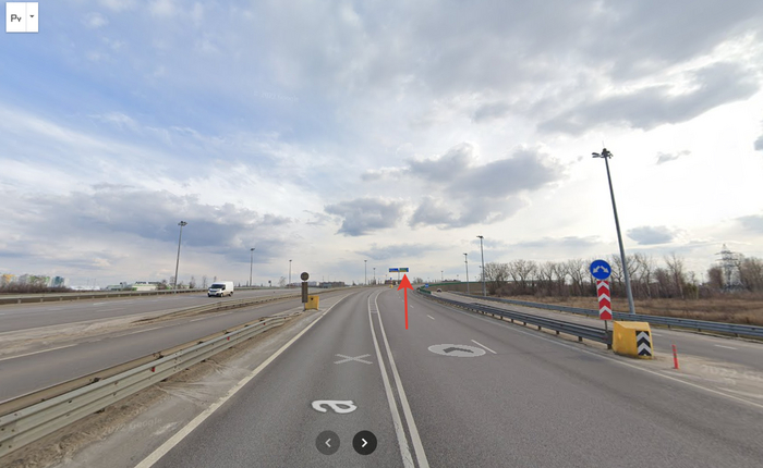 Указатель на платный объезд