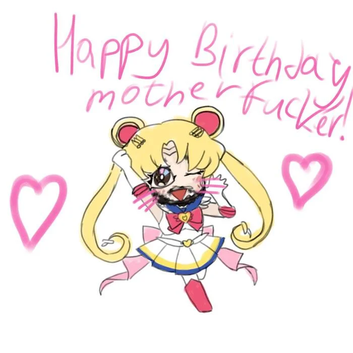 Postcard - Birthday, Congratulation, Drawing, Digital drawing, Anime, Sailor Moon, 2D