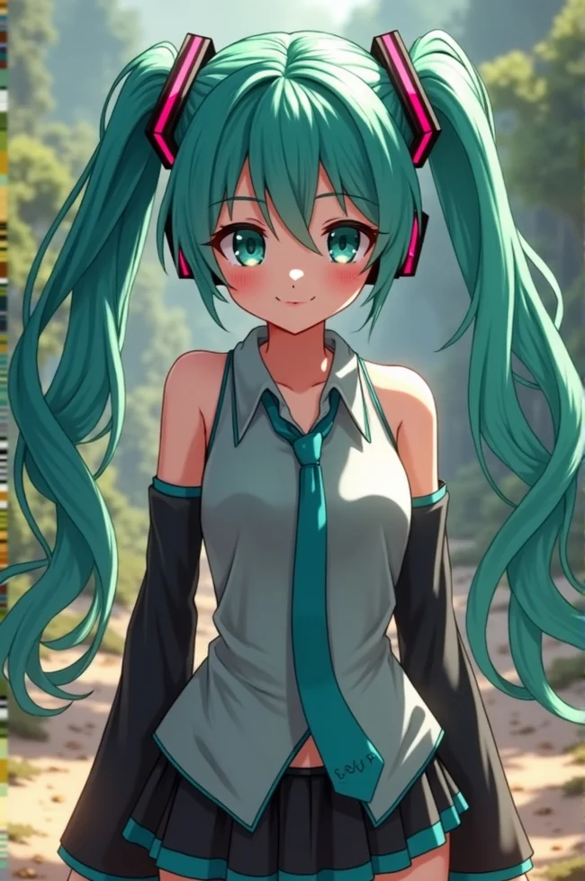 Traditional Friday Miku - My, Hatsune Miku, Anime, Neural network art, Flux, Longpost