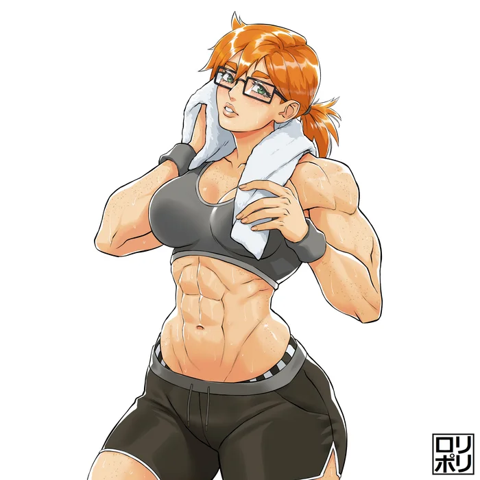 Stephie - Jamrolypoly, Muscleart, Strong girl, Sports girls, Art, Girl in glasses, Press, Muscle