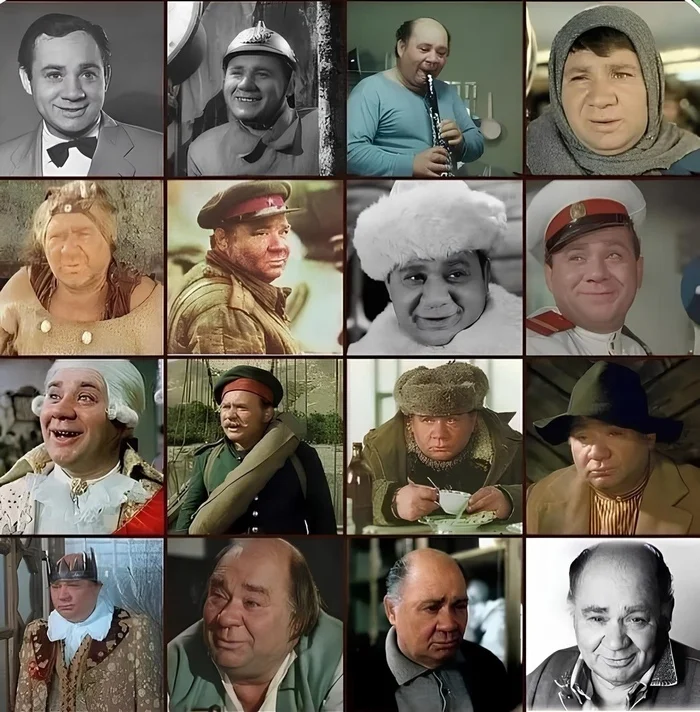 Each role of Evgeny Leonov is a life lived separately! - The photo, the USSR, Evgeny Leonov, Soviet cinema, Actors and actresses, Soviet actors, Classic, Collage, Repeat