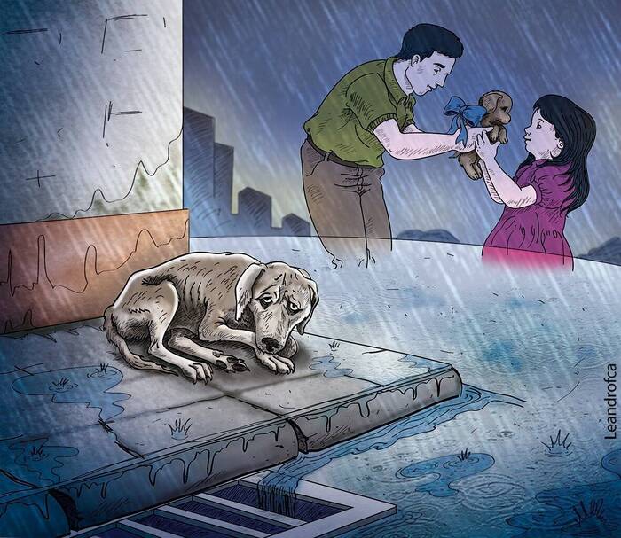 Once upon a time there lived a dog... - Caricature, Homeless animals, From the network, Dog, Sadness