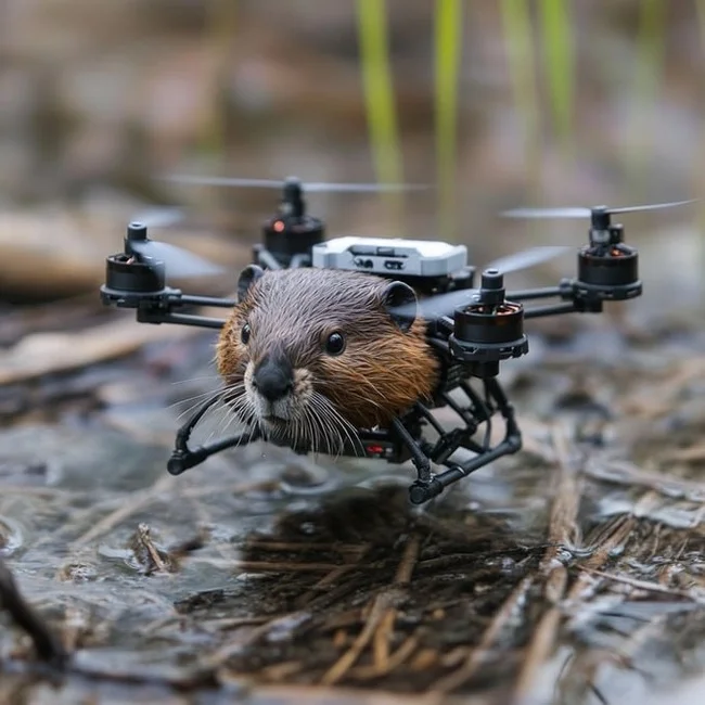 Quadrobor - Quadrobike, Quadcopter, Beavers, Humor, Нейронные сети, Neural network art, Fake, Deepfake