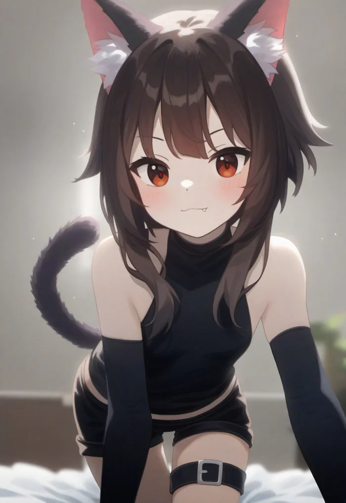 Continuation of the post Megunyan - Anime, Anime art, Konosuba, Megumin, Animal ears, Neural network art, Reply to post