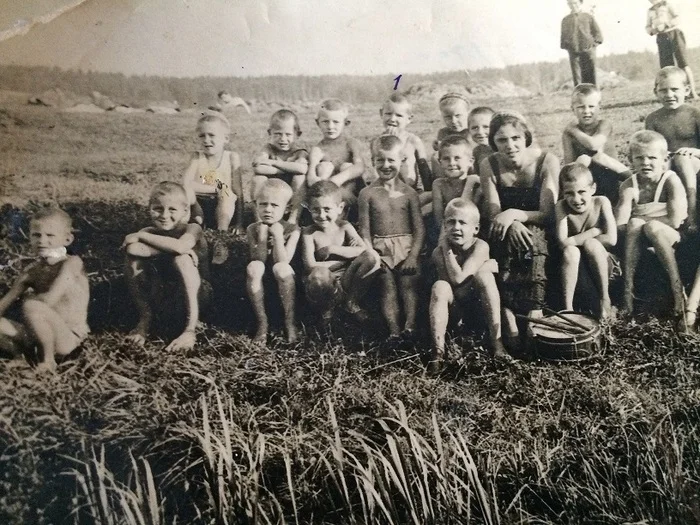 OGPU kindergarten, Tokarevo village, Summer 1933 - the USSR, Black and white photo, OGPU, Kindergarten, Old photo, 1933, 1930s