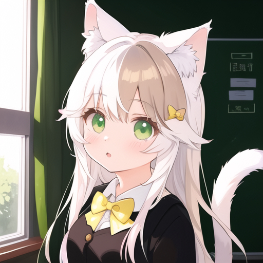 Tail - My, Anime, Anime art, Stable diffusion, Loli, Neko, Animal ears, Longpost