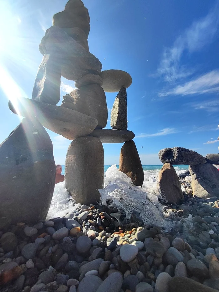 Lazarevsky Stonehenge - My, Sochi, Black Sea, Beach, A rock